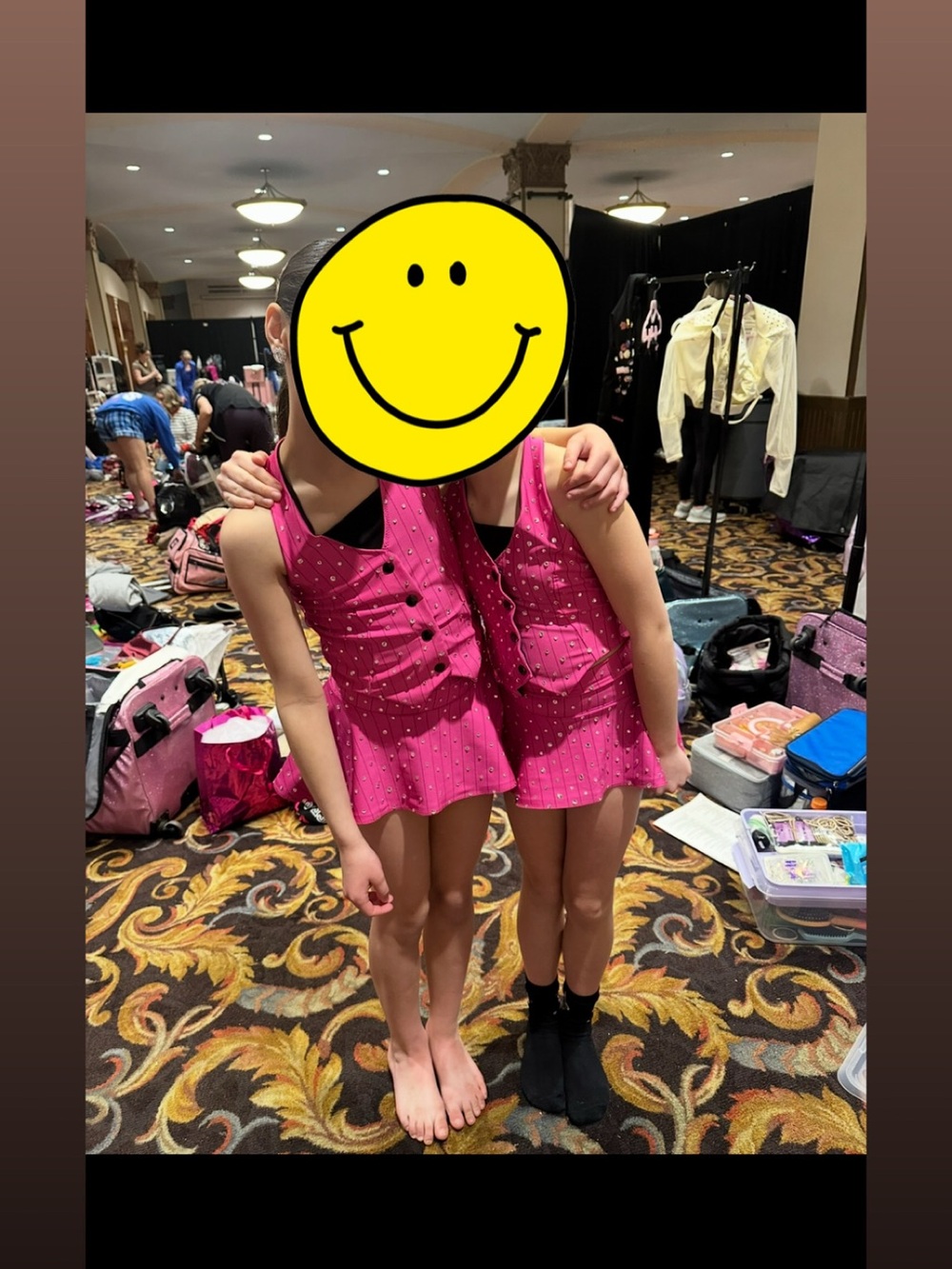 Girls' Pink Dance CUSTOM Costume Set - Rhinestoned -Sleeveless Skirted Top